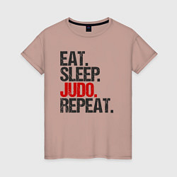 Женская футболка Eat sleep judo repeat