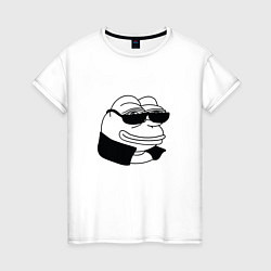 Женская футболка Лягушонок пепе в очках мем