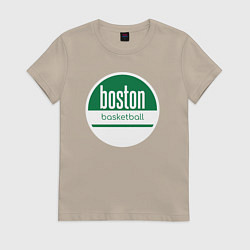 Футболка хлопковая женская Boston basket, цвет: миндальный