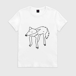 Женская футболка Забавный волк