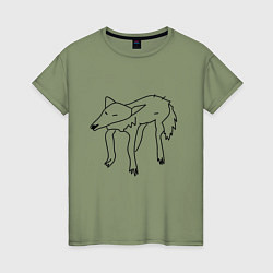 Женская футболка Забавный волк