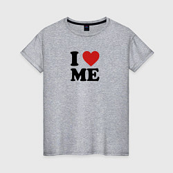 Женская футболка I love me - heart