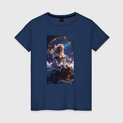 Женская футболка Аниме девушка ангел на облаке