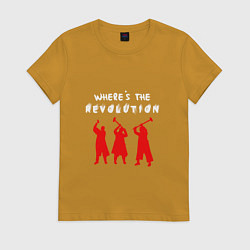 Футболка хлопковая женская Depeche Mode - Wheres The Revolition, цвет: горчичный