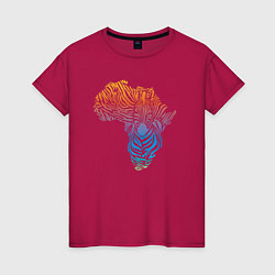 Женская футболка Разноцветная зебра