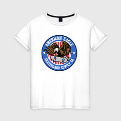 Женская футболка USA skate eagle