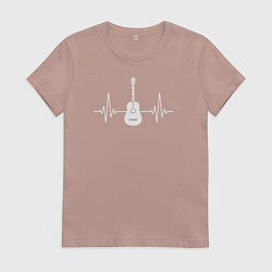 Футболка хлопковая женская Пульс гитарки, цвет: пыльно-розовый