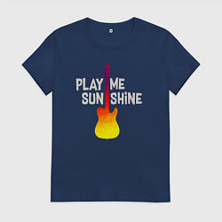 Футболка хлопковая женская Play me sunshine, цвет: тёмно-синий