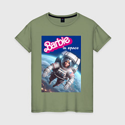 Женская футболка Barbie in space - ai art