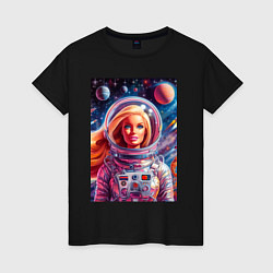 Женская футболка Красавица Барби в космосе - нейросеть