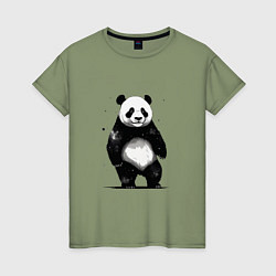 Женская футболка Панда стоит