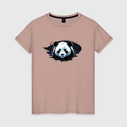 Женская футболка Грустная панда портрет