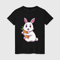Женская футболка Зайчонок с морковкой