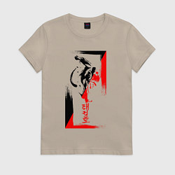 Женская футболка Боевые искуства black and red