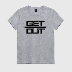 Женская футболка Get out black