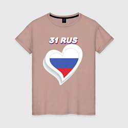 Женская футболка 31 регион Белгородская область