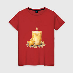 Женская футболка Праздничная свеча