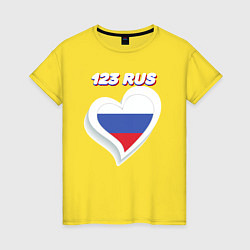 Женская футболка 123 регион Краснодарский край