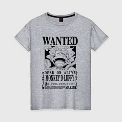 Женская футболка Листовка Луффи 5 гир йонко One Piece