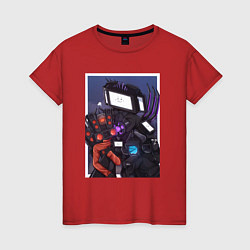 Женская футболка ТВ Мен со Спикерменом и Камераменом