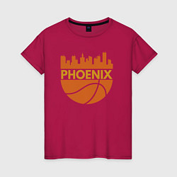 Футболка хлопковая женская Phoenix basketball city, цвет: маджента