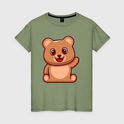 Женская футболка Привет от медвежонка