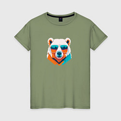 Женская футболка Стильный полярный медведь