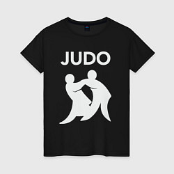 Футболка хлопковая женская Warriors judo, цвет: черный