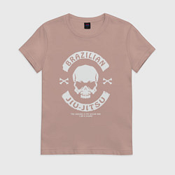 Футболка хлопковая женская Бразильское джиу-ждитсу, цвет: пыльно-розовый