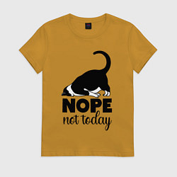 Футболка хлопковая женская Nope - not today, цвет: горчичный