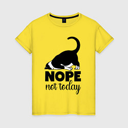 Футболка хлопковая женская Nope - not today, цвет: желтый