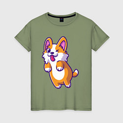 Женская футболка Прыгающий щенок