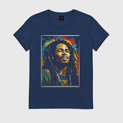 Женская футболка Боб Марли портрет