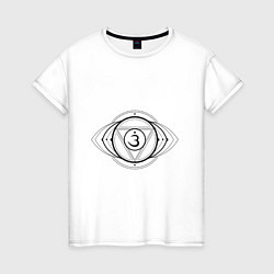 Женская футболка Аджна чакра - символ аюрведы