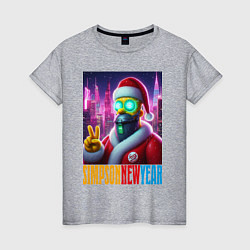 Женская футболка Simpson new year - cyberpunk