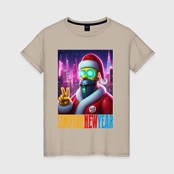 Женская футболка Simpson new year - cyberpunk