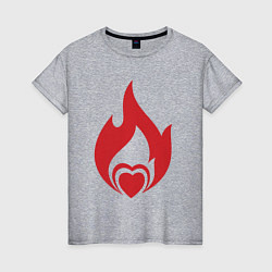 Женская футболка Сердце в огне