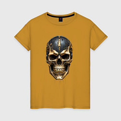 Женская футболка Череп из металла