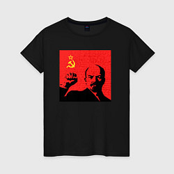 Женская футболка Lenin in red