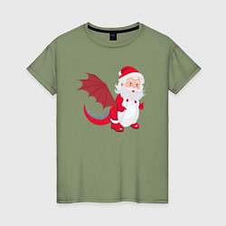 Женская футболка Дед Мороз в костюме дракона