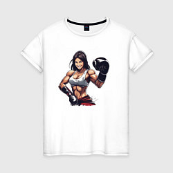 Женская футболка Девушки и бокс