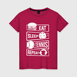 Женская футболка Еда сон теннис