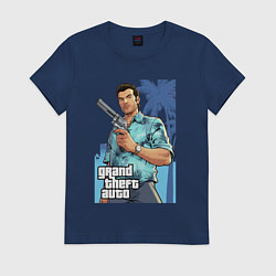 Футболка хлопковая женская GTA - Томми Версетти, цвет: тёмно-синий