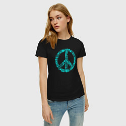 Футболка хлопковая женская Peace life, цвет: черный — фото 2