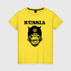 Футболка хлопковая женская Russian gorilla, цвет: желтый