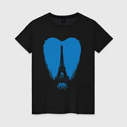 Футболка хлопковая женская Blue Paris, цвет: черный