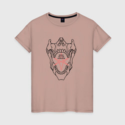 Футболка хлопковая женская Bring Me the Horizon - logo, цвет: пыльно-розовый