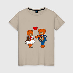 Женская футболка Мишки: Айгуль и Марат