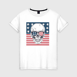 Женская футболка Череп США