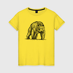 Женская футболка Медведь серьезный
